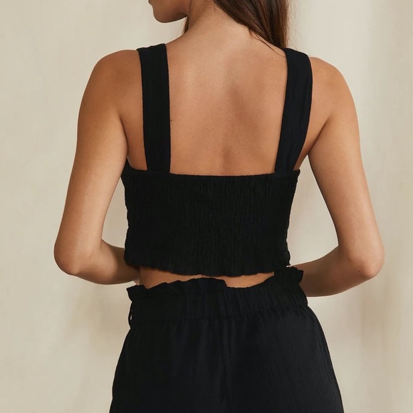 Onia Beach Gauze Tank in Black - Picture 4 of 7